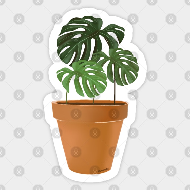 Monstera Indoor House Plant Sticker by CreativelyRis